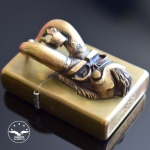 فندک دست ساز زیپو اصل طرح شاه شاخ دار