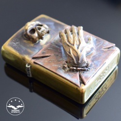 فندک دست ساز زیپو طرح دست و جمجمه